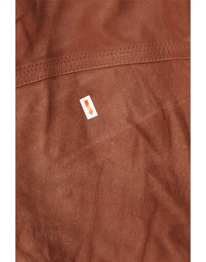 VINTAGE Manteau en cuir pour homme IT 50 Large Marron