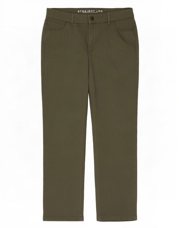 Marks & Spencer Pantalon droit décontracté pour femme UK 16 Large W36 L28 Kaki