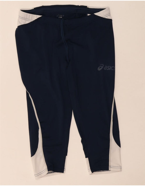 Asics Leggings Capri Femme UK 44 Polyester Bleu Marine Moyen Colorblock