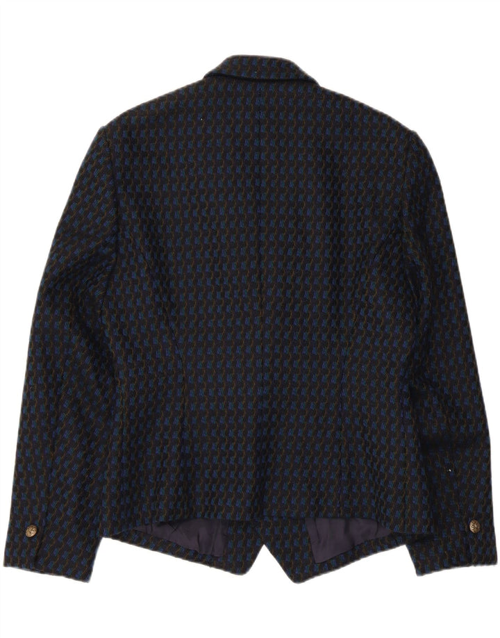 vintage Femmes UK 12 Moyen Noir Rayé