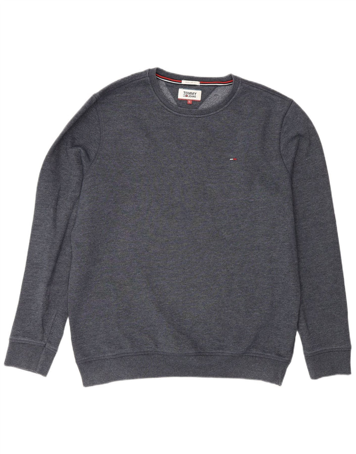 Tommy Hilfiger Sweat-shirt coupe classique pour homme en coton bleu marine Taille L