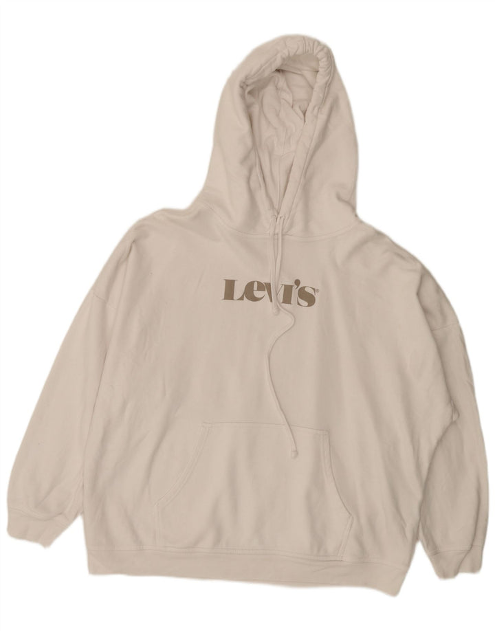 Levi's Pull à Capuche Graphique Homme Blanc Coton Large
