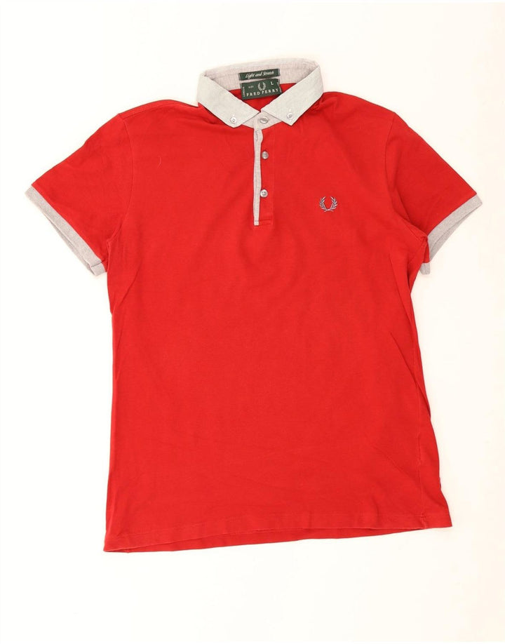 Fred Perry Polo Rugby Homme Grand Rouge Coton
