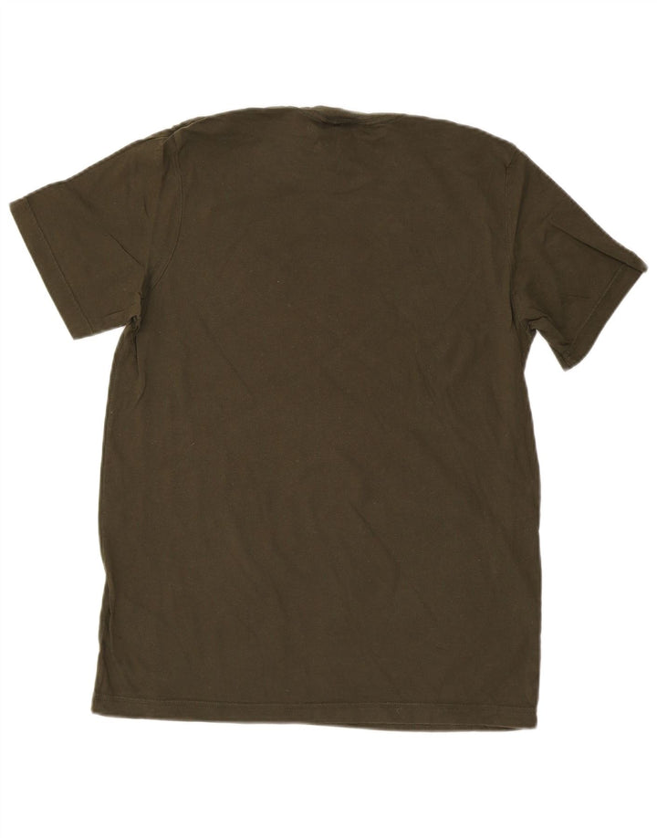 ADIDAS Mens Graphic T-Shirt Top Medium Khaki Cotton