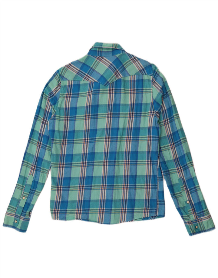 Hollister Chemise En Flanelle Homme Bleu Moyen Carreaux Coton