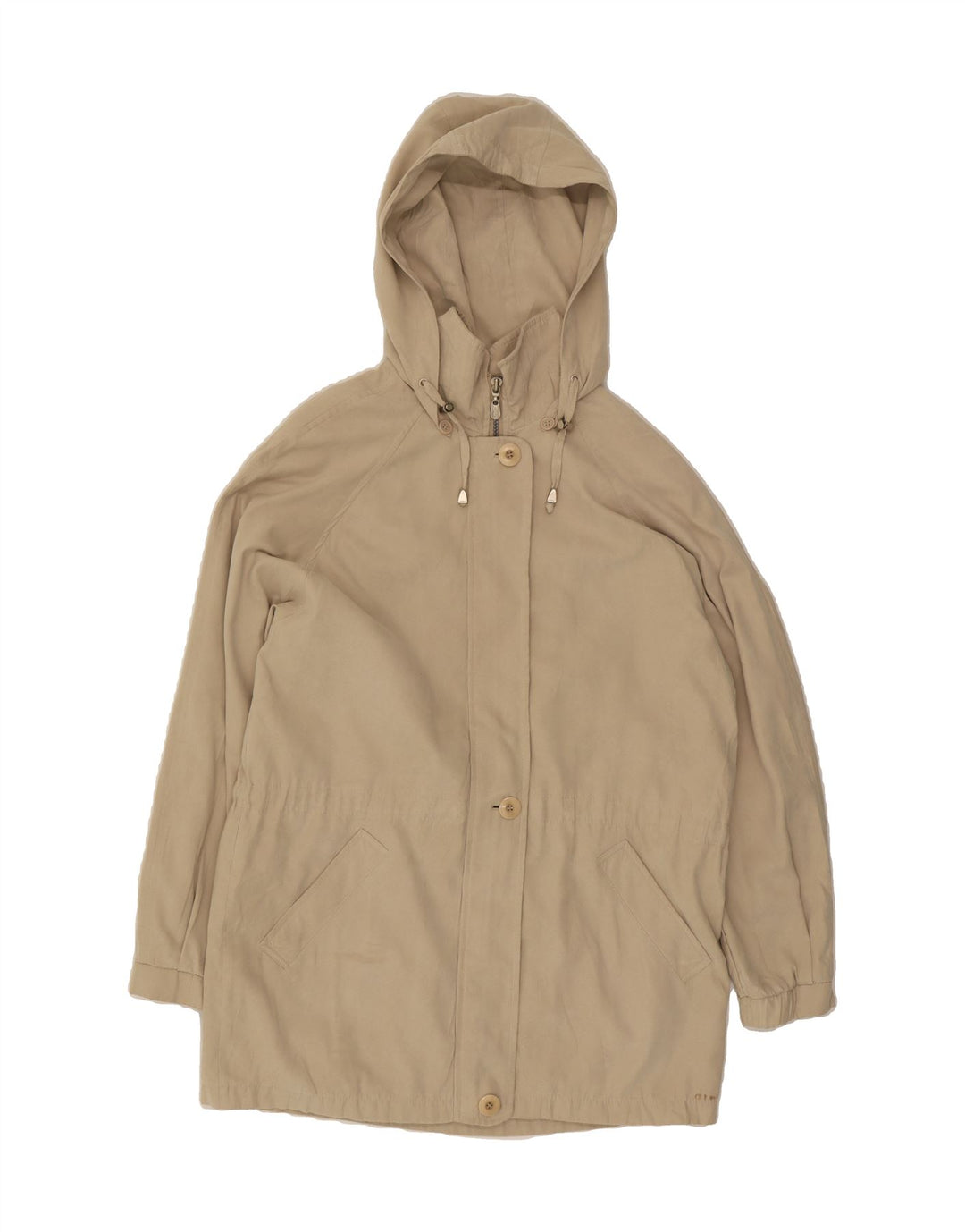 LONDON FOG Womens Hooded Overcoat UK 14 Medium Beige Polyester Vintage London Fog and Second-Hand London Fog from Messina Hembry 