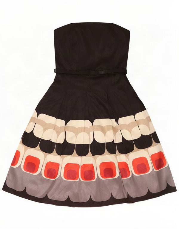 Robe bustier pour femme Debut UK 44 Grand Noir Géométrique Polyester