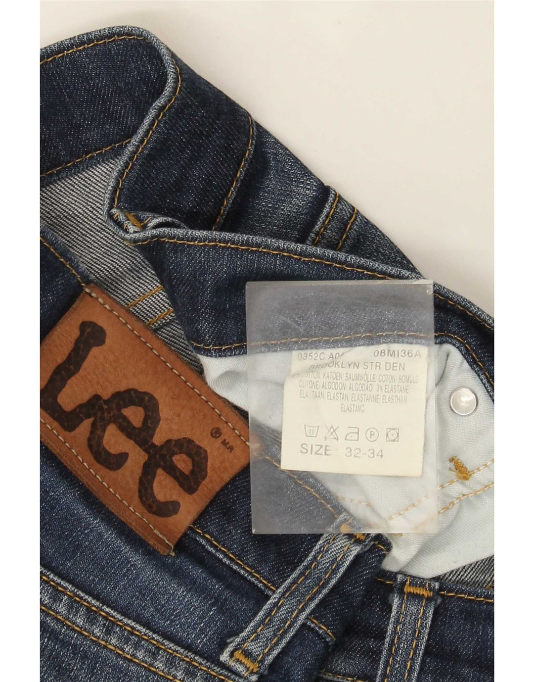 Lee Jean Droit Brooklyn Homme W32 L30 Bleu Coton