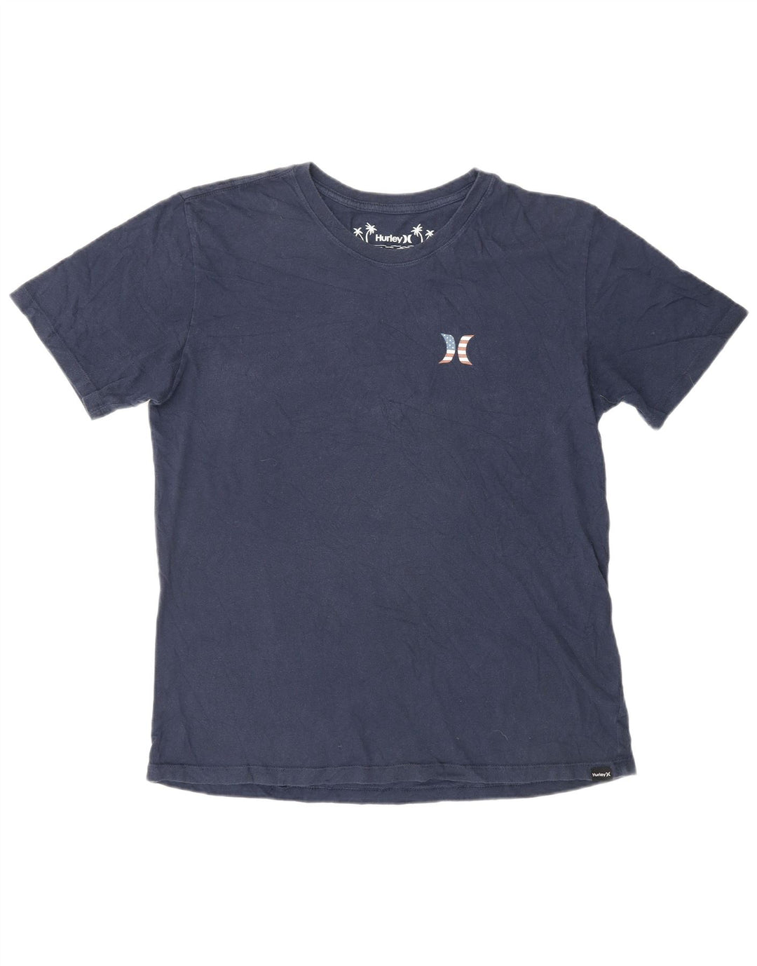 HURLEY T-Shirt Graphique Homme Bleu Marine Moyen Coton