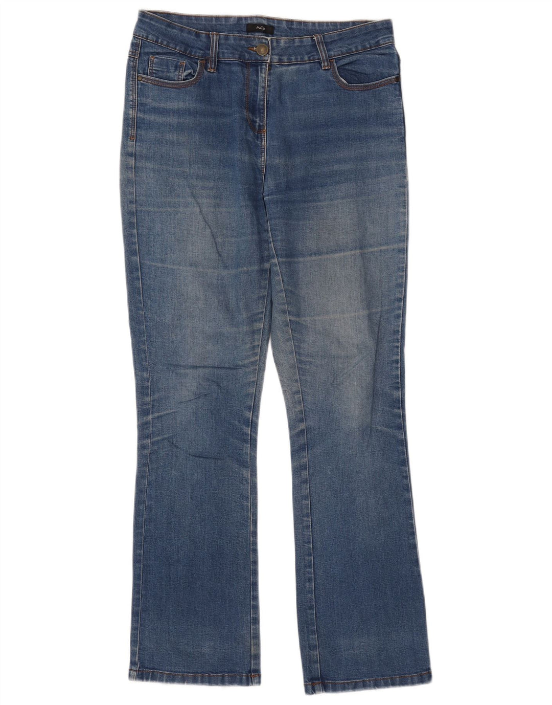 M&Co Jean bootcut pour femme UK 10 Small W32 L31 Bleu Coton