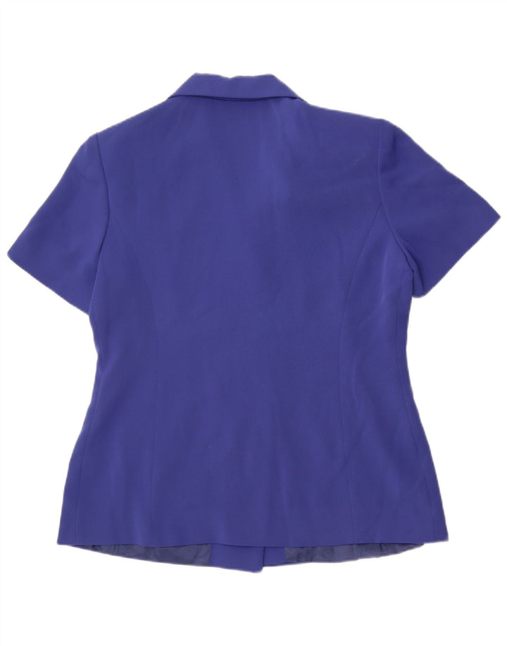 Dream Veste blazer croisée à manches courtes pour femme UK 12 Bleu moyen