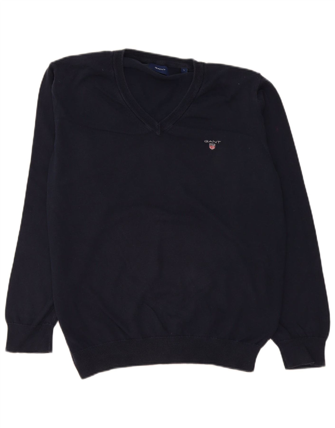 Gant Pull col V pour homme en coton bleu marine Taille L