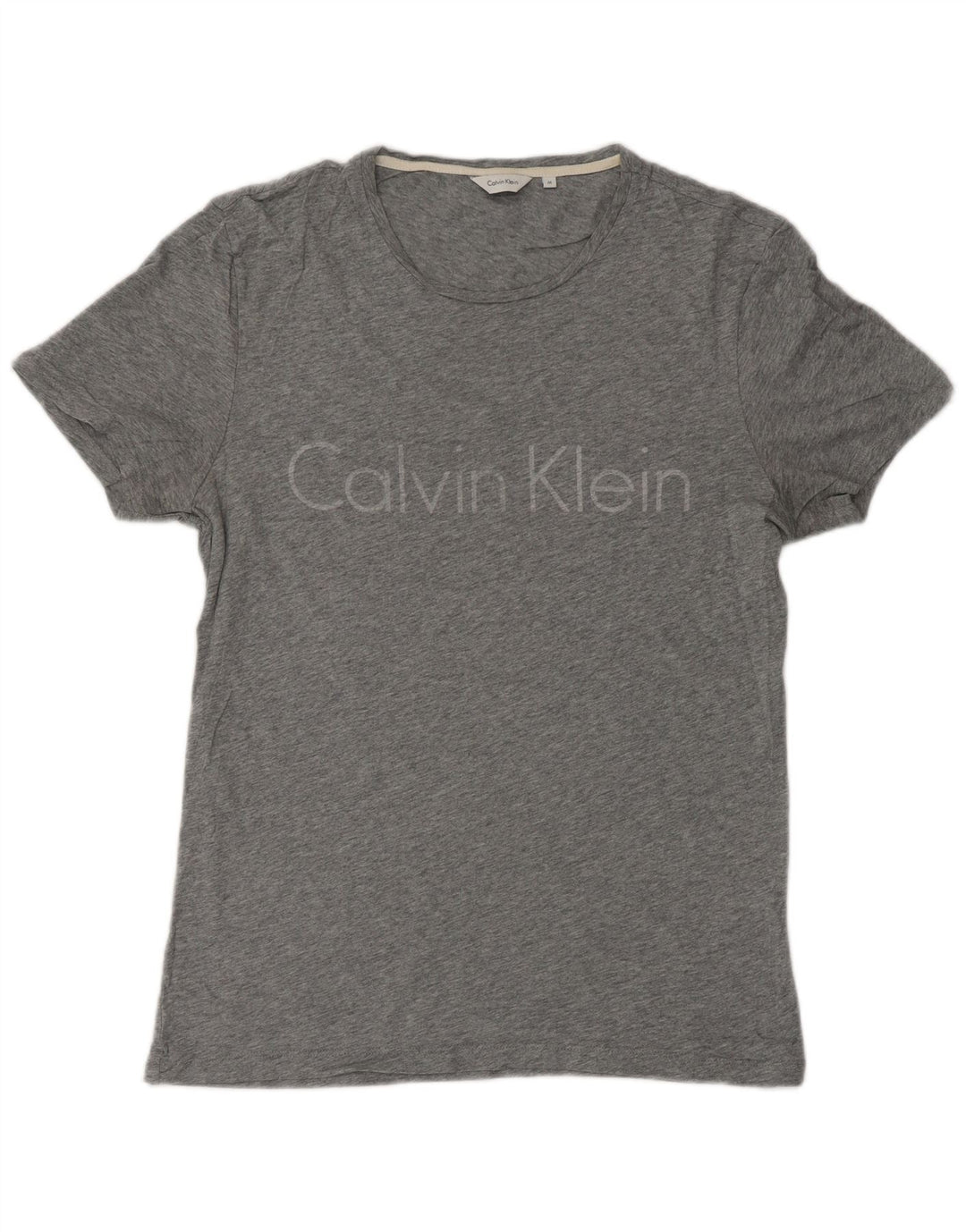 CALVIN KLEIN T-Shirt Graphique Homme Gris Moyen Moucheté Coton
