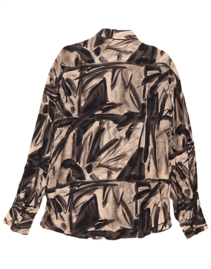 Chemise à motif abstrait vintage pour hommes grand gris