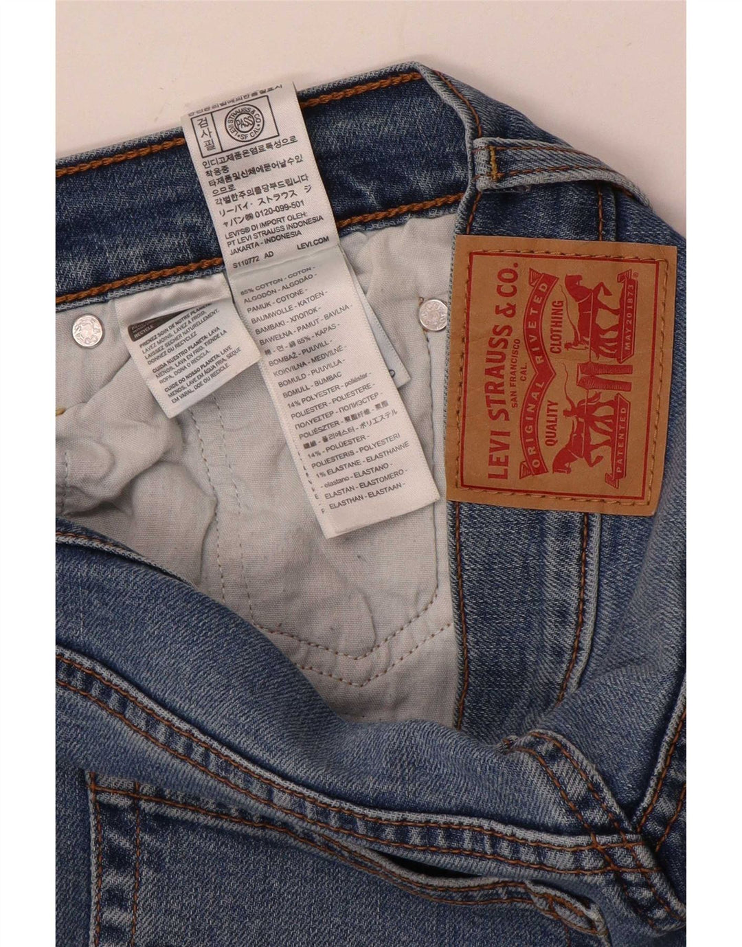 Levi's Jean Droit Homme W28 L29 Bleu Coton