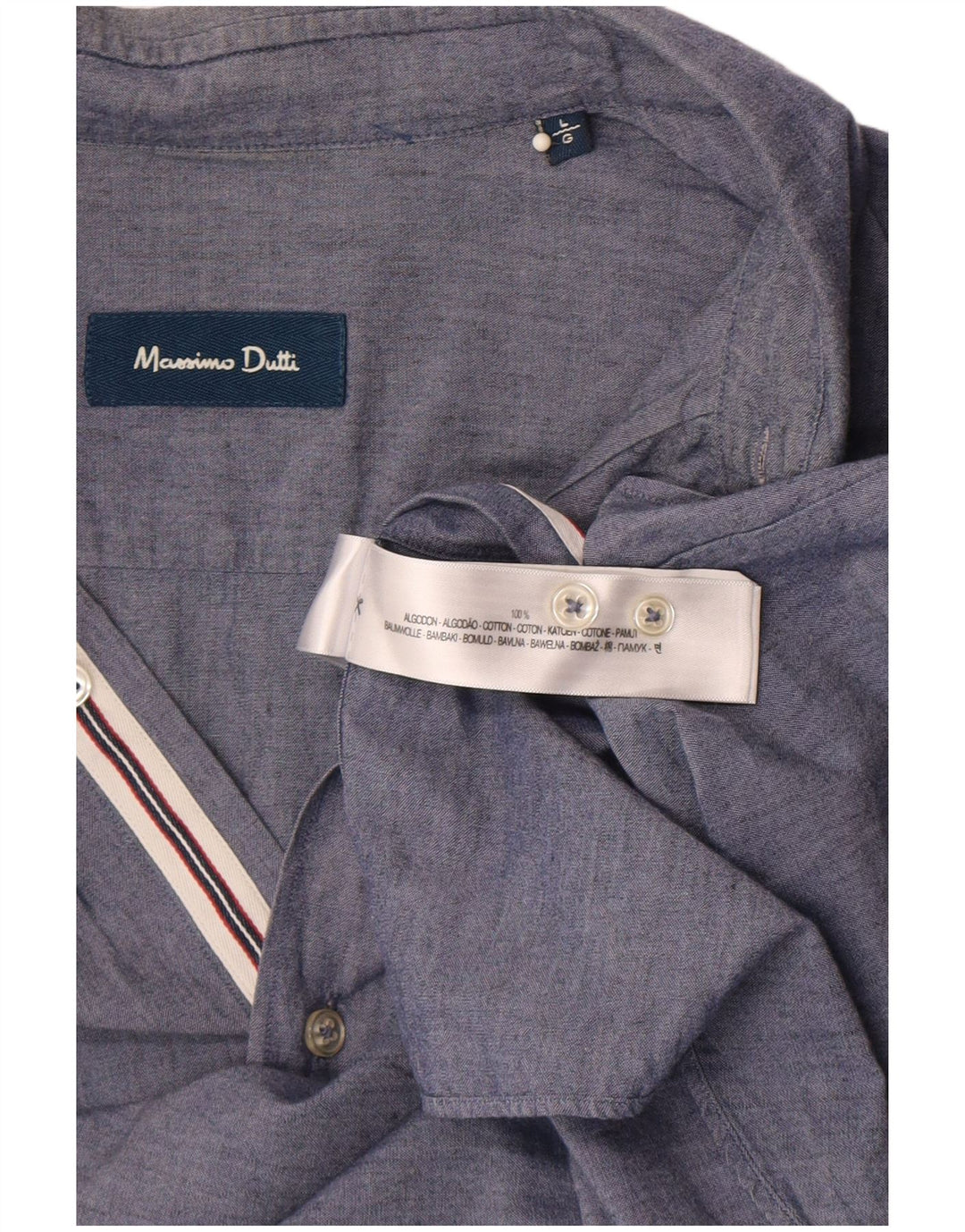 Massimo Dutti Chemise Homme Large Gris Coton