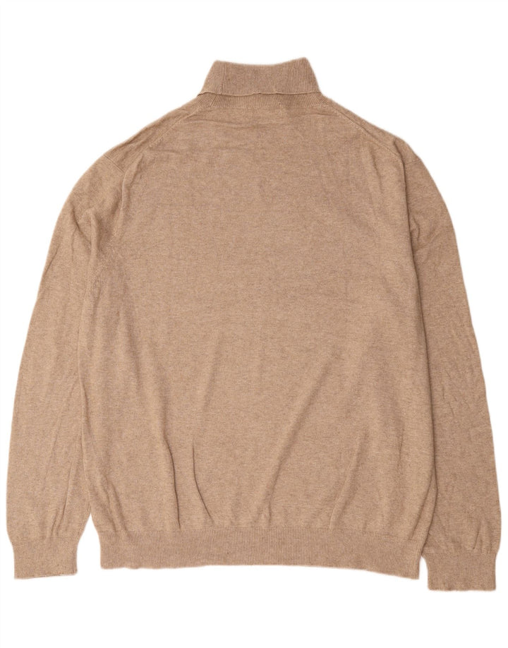 Marks & Spencer Pull Col Roulé Homme XL Beige Viscose