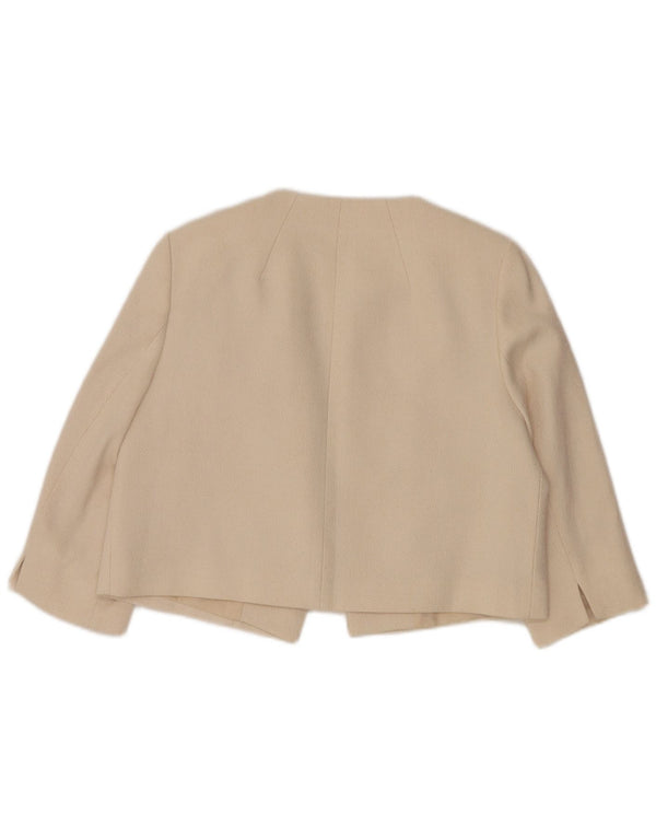 Phase Eight Veste blazer courte à manches 3/4 pour femme UK 16 Large Blanc cassé