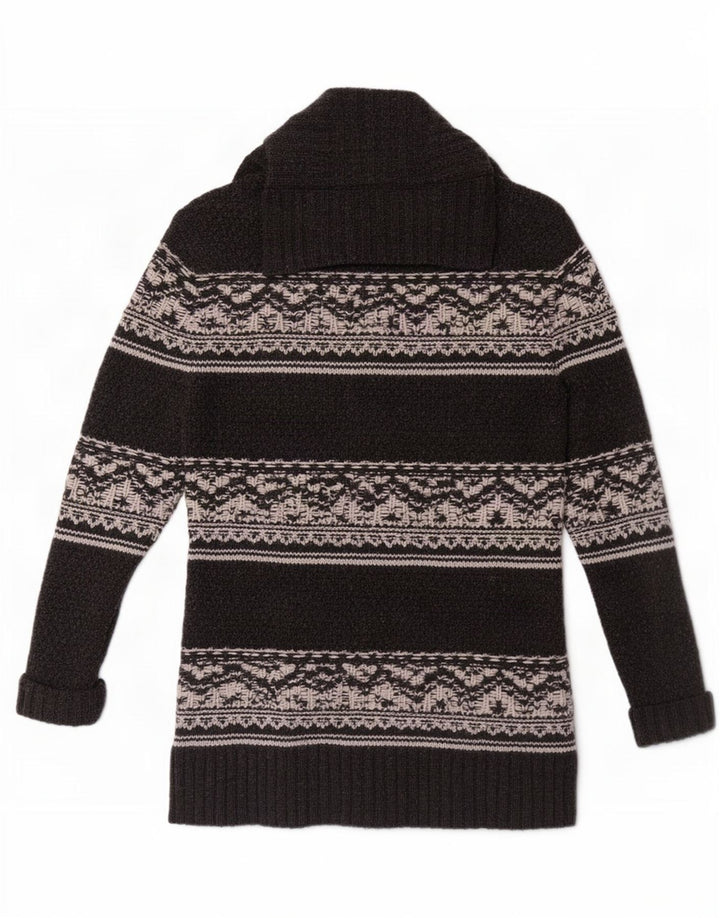 Fat Face Cardigan pour femme en laine d'agneau Gris moyen Fair Isle
