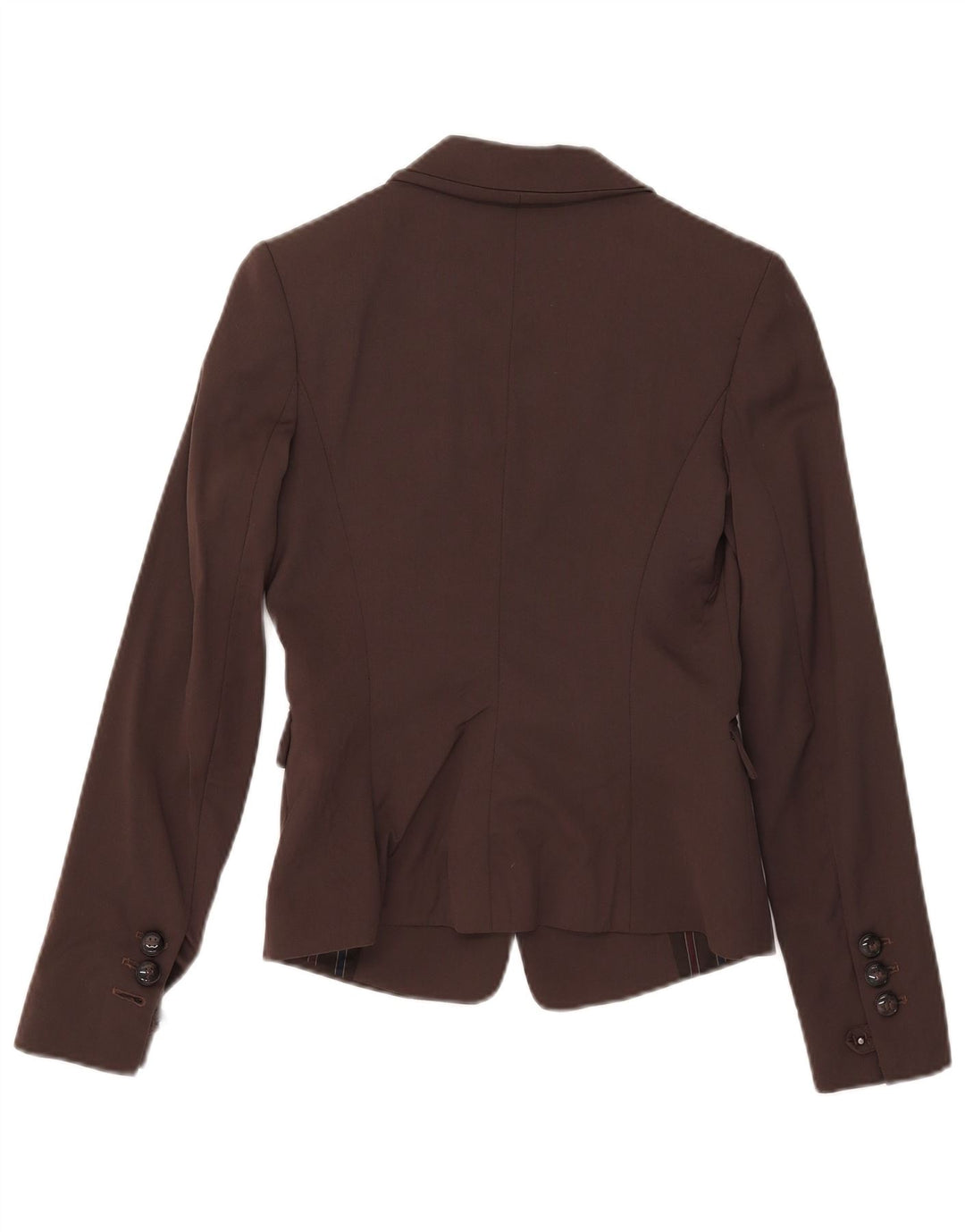 Pinko Veste Blazer 1 Bouton Femme UK 8 Petite Laine Marron
