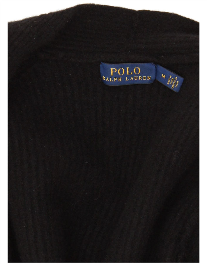 POLO RALPH LAUREN Pull cardigan ouvert long pour femme UK 12 Noir moyen