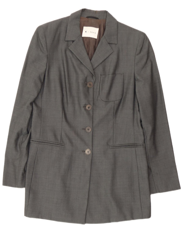 Koan Veste Blazer 4 Boutons Femme IT 44 Laine Vierge Gris Moyen