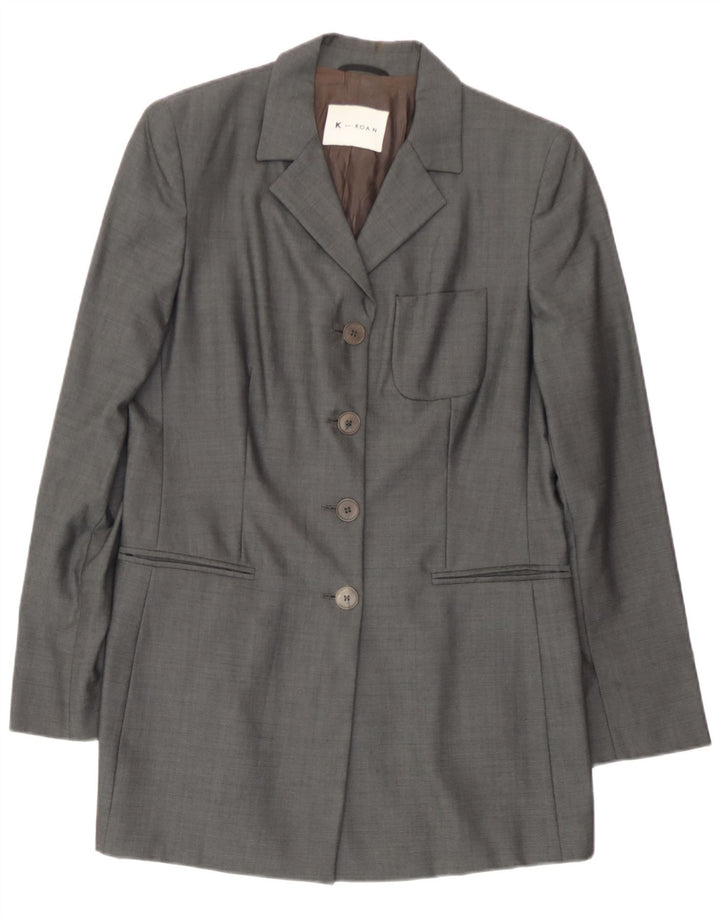 Koan Veste Blazer 4 Boutons Femme IT 44 Laine Vierge Gris Moyen
