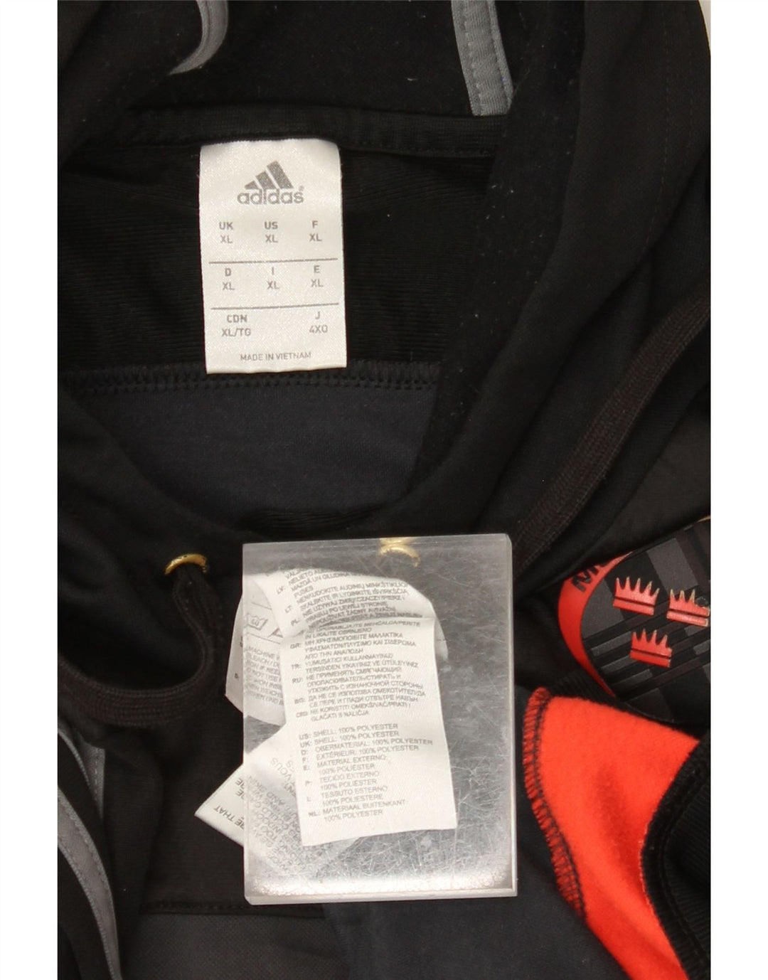 ADIDAS Pull à capuche Munster Rugby pour homme XL Gris Colorblock Polyester