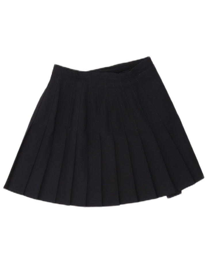 vintage Femme Mini Jupe Plissée UK 10 Petit Bleu Marine