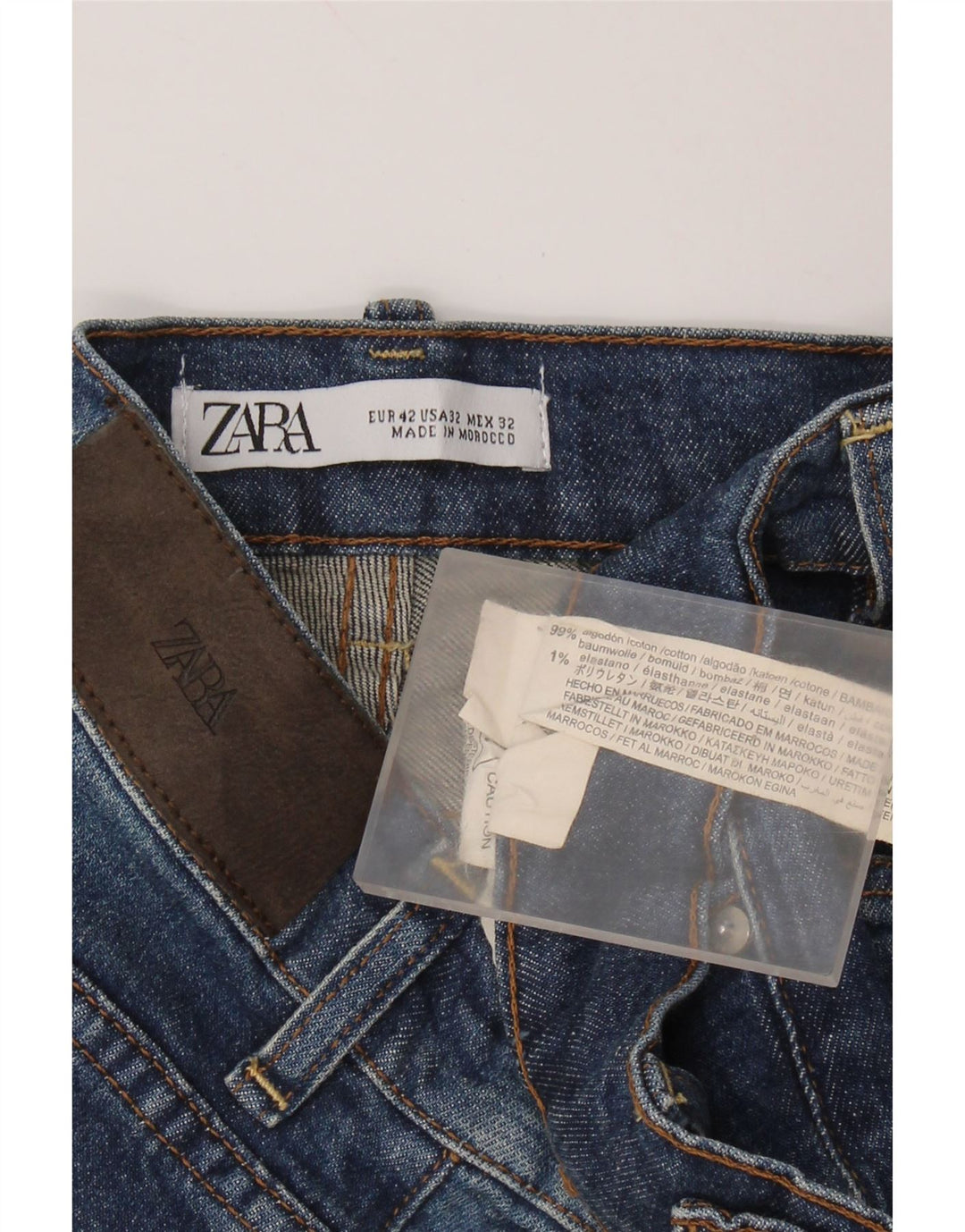 ZARA Jean skinny homme EU 42 Large W32 L30 Bleu Coton
