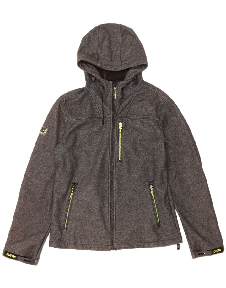 Superdry Veste coupe-vent à capuche pour hommes UK 38 Gris moyen Polyester