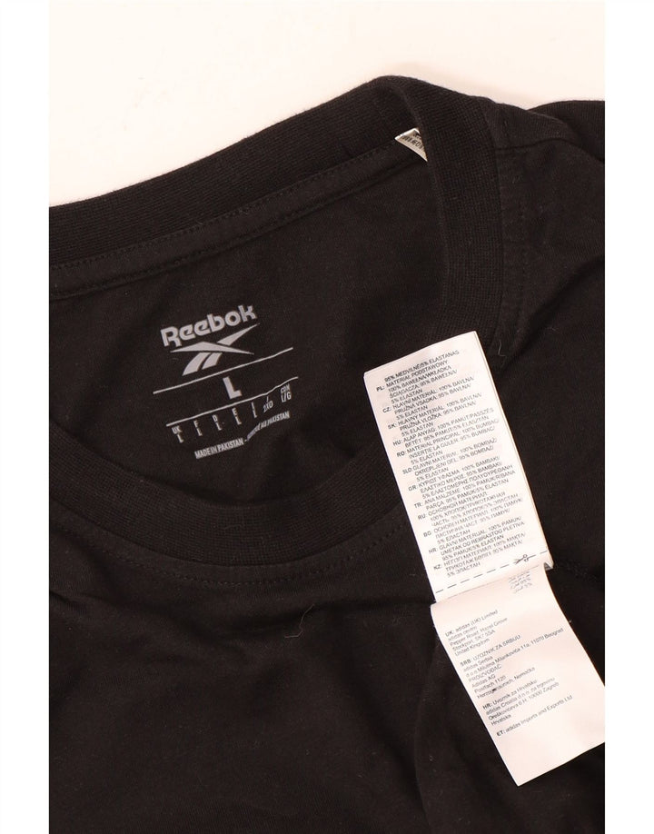 REEBOK T-Shirt Homme Haut Large Noir Coton