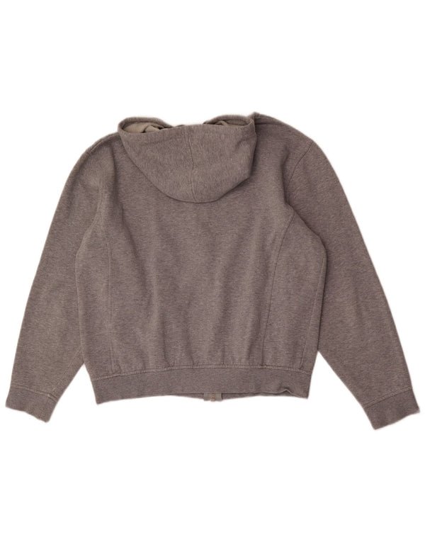 Fila Pull à capuche zippé graphique pour femme UK 16 Grand coton moucheté gris