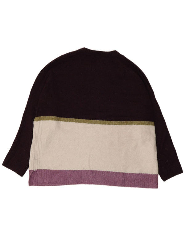 Marks & Spencer Pull ras du cou pour femme UK 18 XL Violet Colourblock
