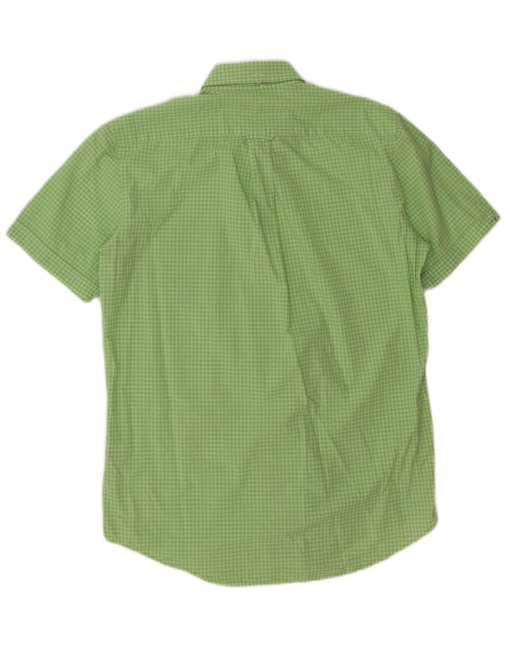 Gant Chemise à manches courtes pour hommes, coupe régulière, petit coton à carreaux vert