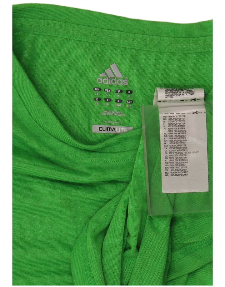 ADIDAS Climalite T-Shirt Top UK 18 XL Vert Polyester