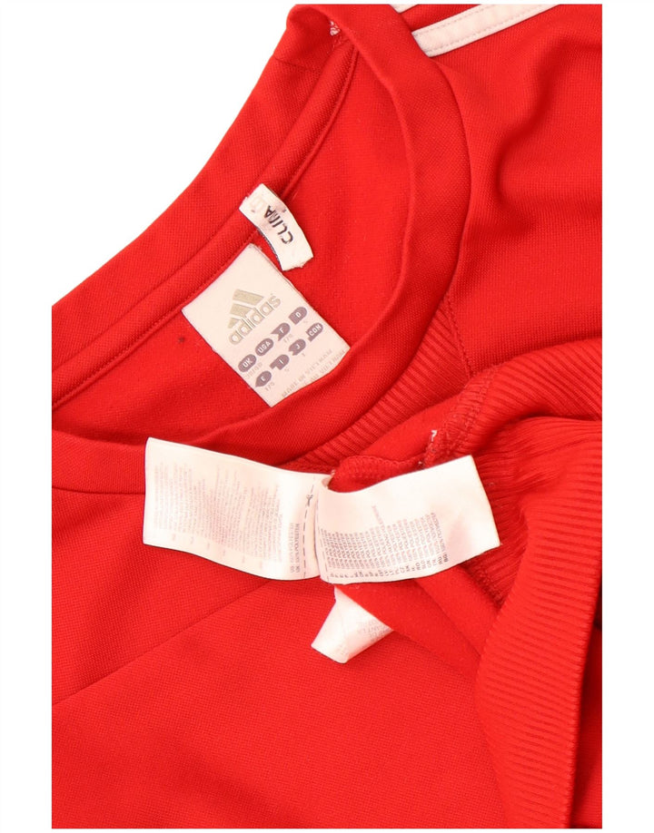 Adidas Hommes Climawarm Sweatshirt Jumper UK 38/40 Rouge Moyen Polyester