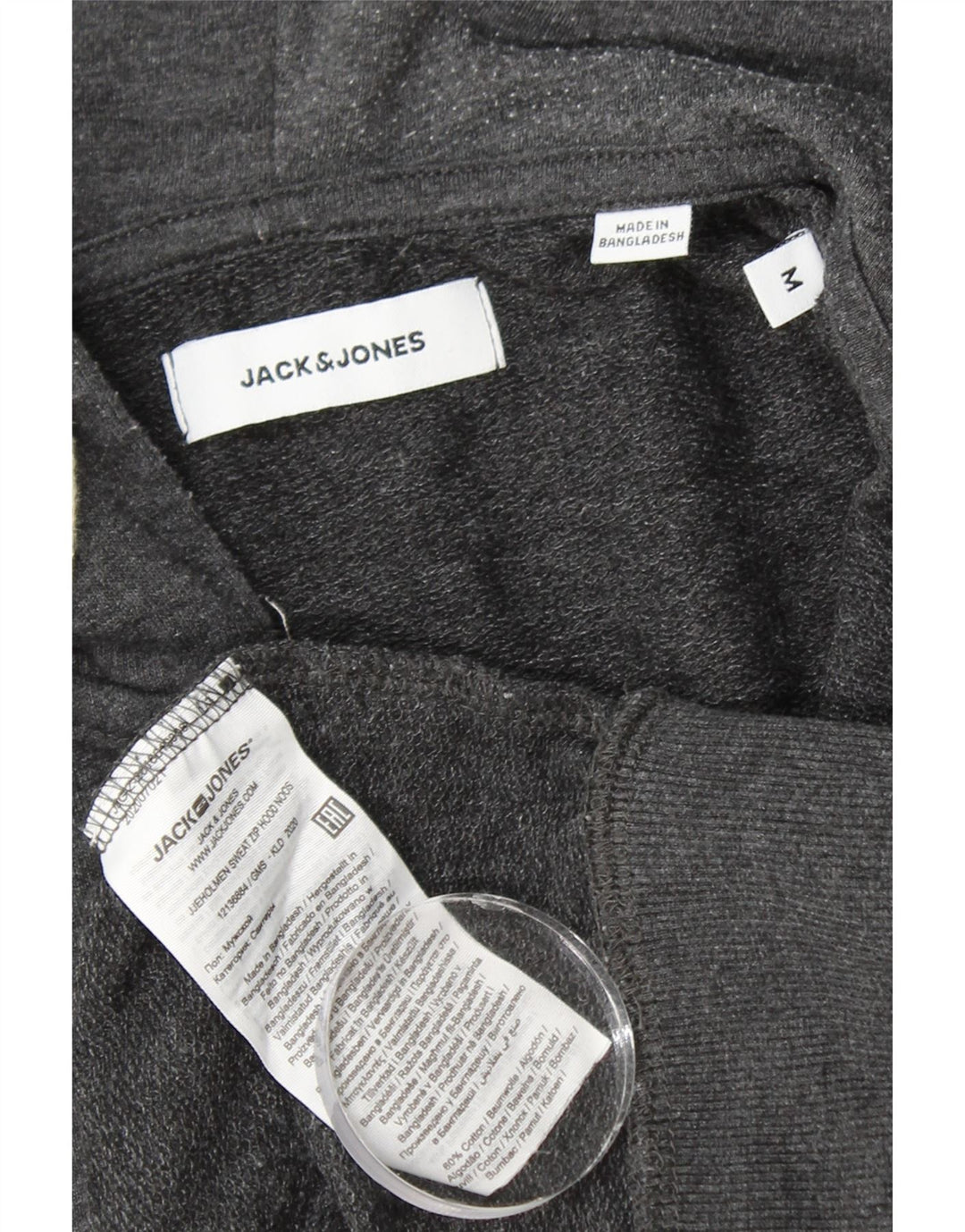 JACK & JONES Pull à Capuche Zippé Homme Gris Moyen Coton