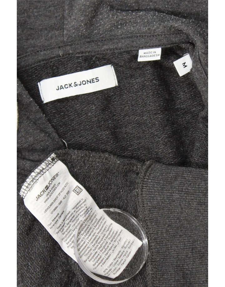 JACK & JONES Pull à Capuche Zippé Homme Gris Moyen Coton