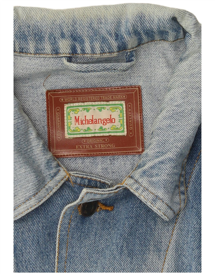 MICHELANGELO Veste en jean pour homme UK 40 Large Bleu