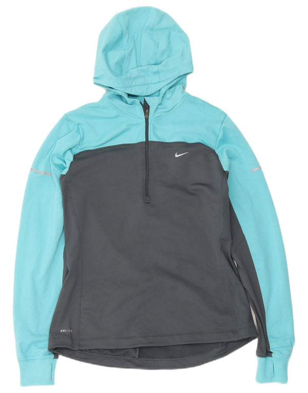 Nike Haut de survêtement à capuche Dri Fit pour femme UK 16 Large Bleu