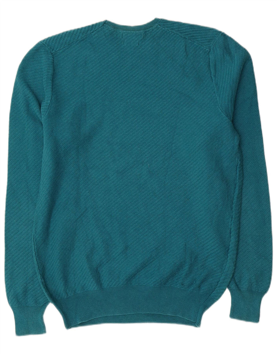 Massimo Dutti Pull col rond homme en coton bleu moyen