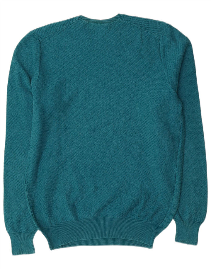 Massimo Dutti Pull col rond homme en coton bleu moyen