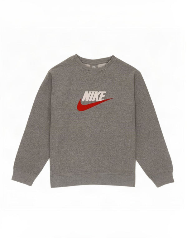 Nike Garçons Graphic Sweatshirt Jumper 12-13 ans Grand Gris Coton