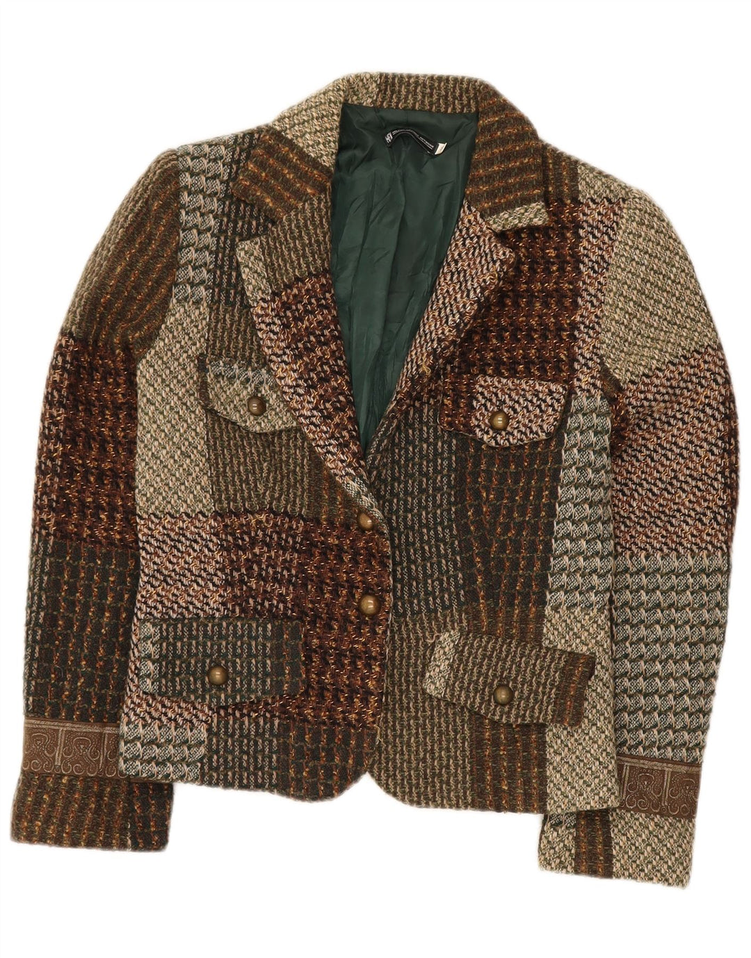 HALFON Veste Blazer 2 Boutons Femme IT 46 Grand Patchwork Multicolore