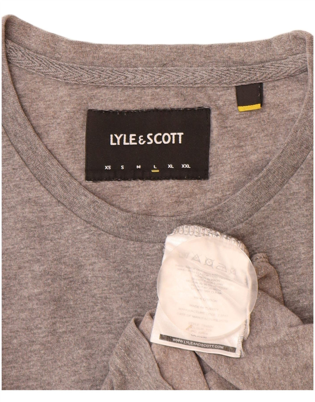 Lyle & Scott T-Shirt Homme Haut Large Gris Coton
