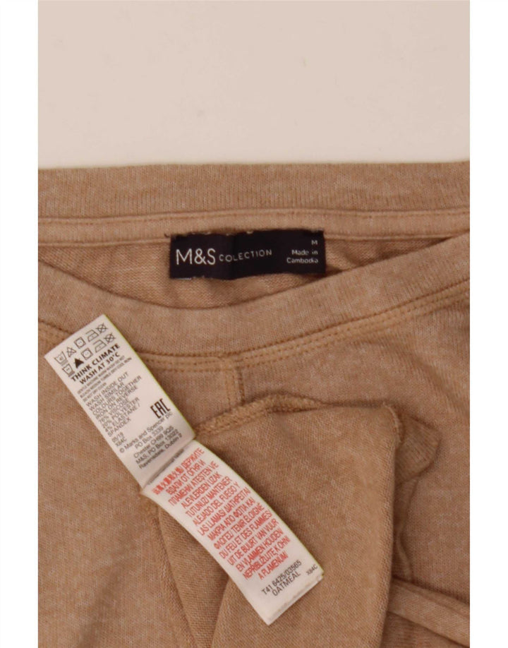 Marks & Spencer T-Shirt Femme UK 14 Beige Moyen Viscose