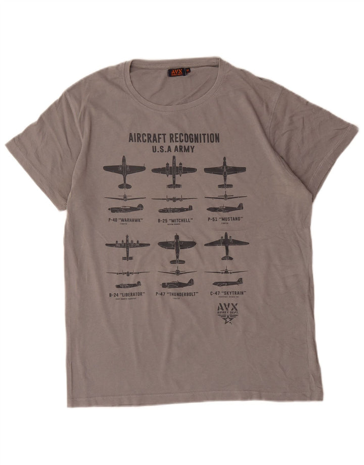 Avirex T-Shirt Graphique Homme Gris Moyen
