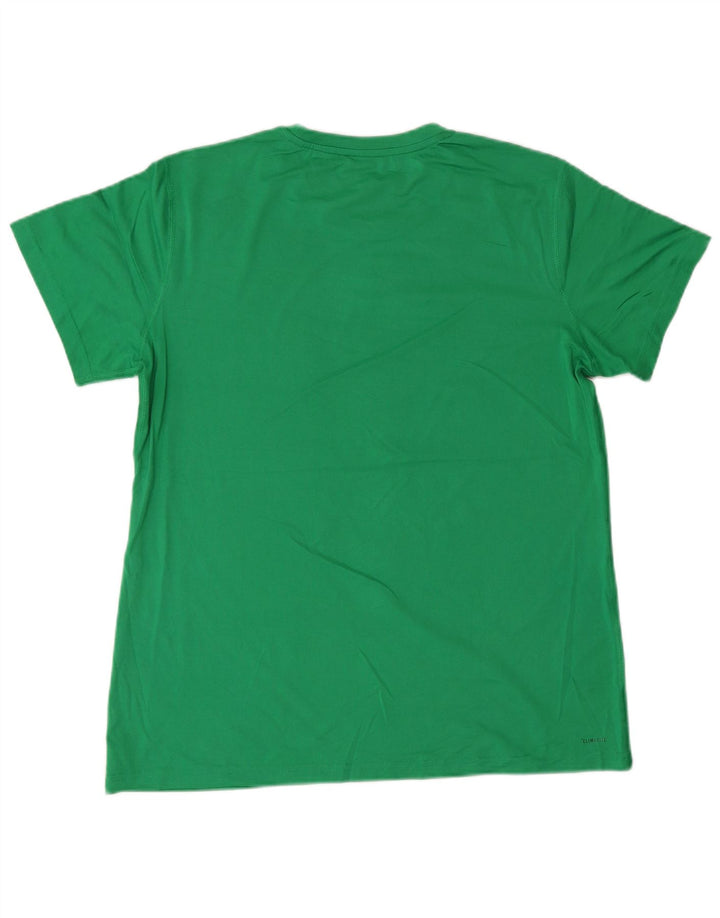 ADIDAS Climalite T-Shirt Top UK 16 Large Vert Polyester