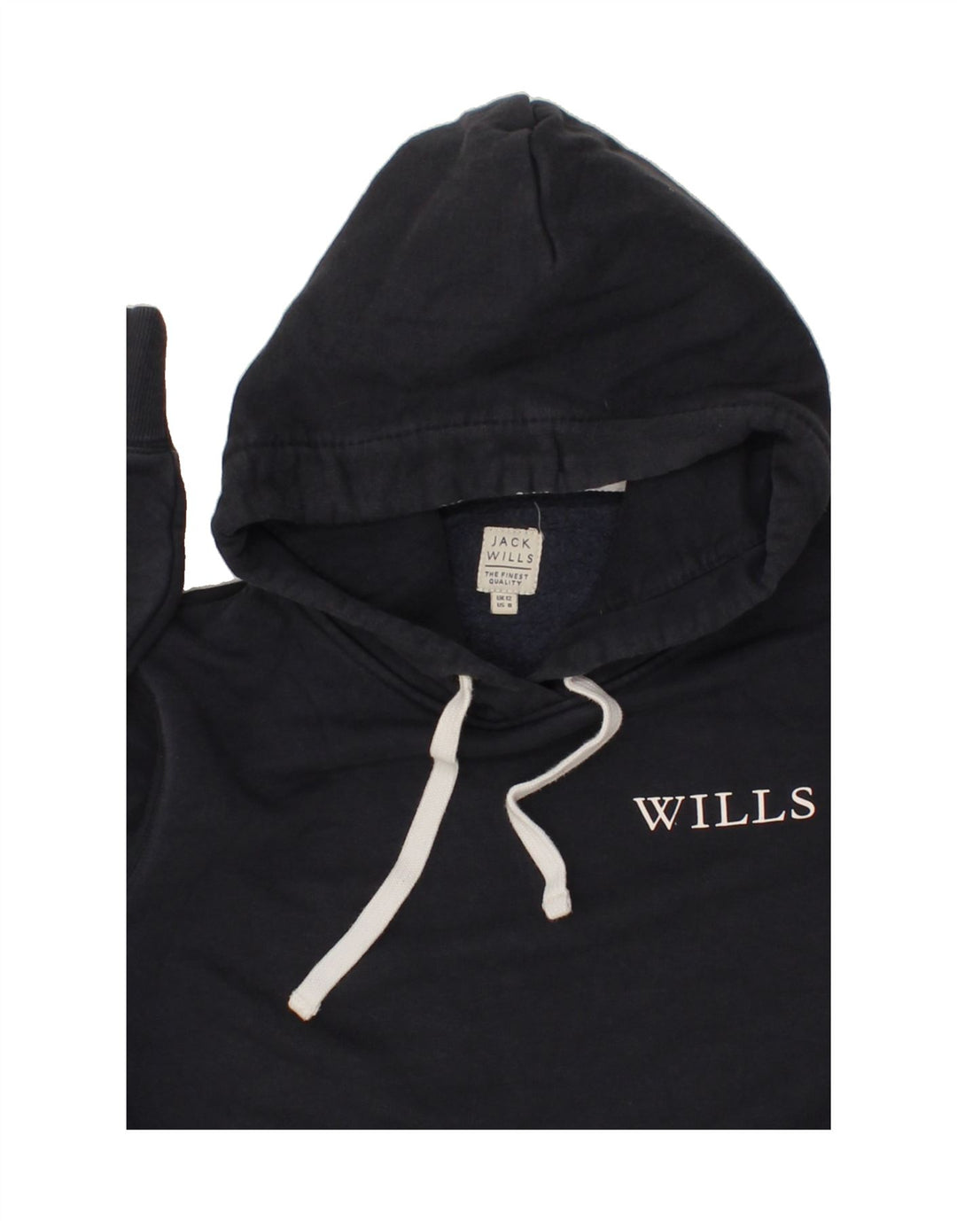 JACK WILLS Womens Hoodie Jumper UK 12 Medium Navy Blue Vintage Jack Wills and Second-Hand Jack Wills from Messina Hembry 